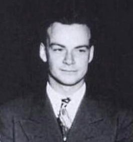 A young Richard Feynman at Los Alamos, in a jacket and tie